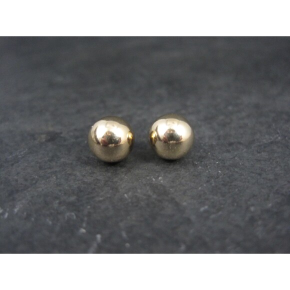8mm Gold Ball Stud Earrings 14K Gold Filled New Old Stock - Picture 7 of 10